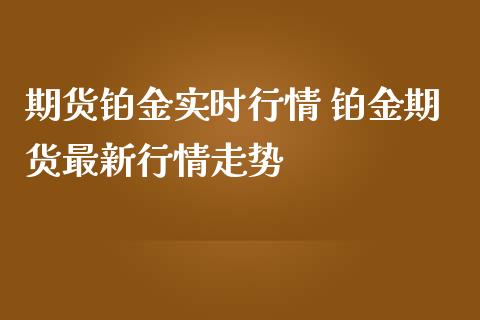 期货铂金实时行情 铂金期货最新行情走势_https://www.iteshow.com_期货公司_第2张