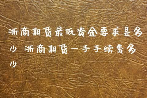 浙商期货最低资金要求是多少 浙商期货一手手续费多少_https://www.iteshow.com_期货公司_第2张