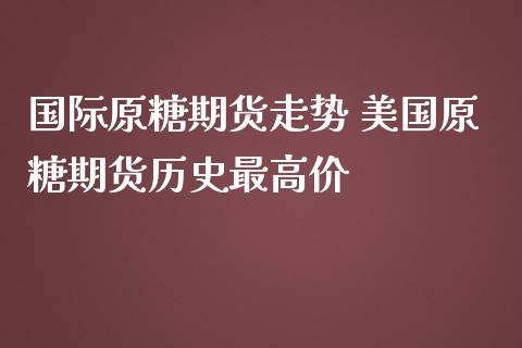 国际原糖期货走势 美国原糖期货历史最高价_https://www.iteshow.com_期货品种_第2张