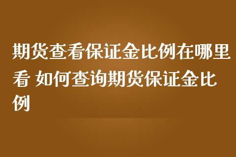 期货查看保证金比例在哪里看 如何查询期货保证金比例_https://www.iteshow.com_原油期货_第2张