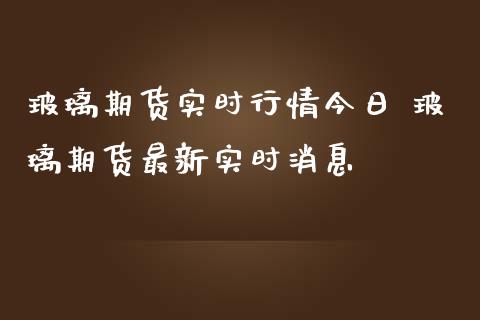 玻璃期货实时行情今日 玻璃期货最新实时消息_https://www.iteshow.com_期货百科_第2张