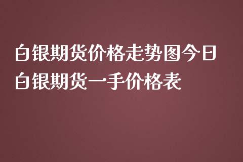 白银期货价格走势图今日 白银期货一手价格表_https://www.iteshow.com_期货百科_第2张