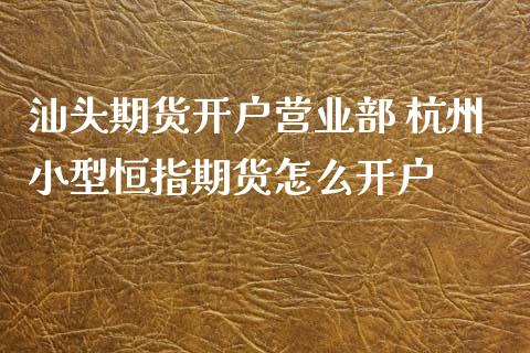 汕头期货开户营业部 杭州小型恒指期货怎么开户_https://www.iteshow.com_股指期货_第2张