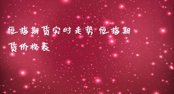 恒指期货实时走势 恒指期货价格表_https://www.iteshow.com_期货开户_第2张