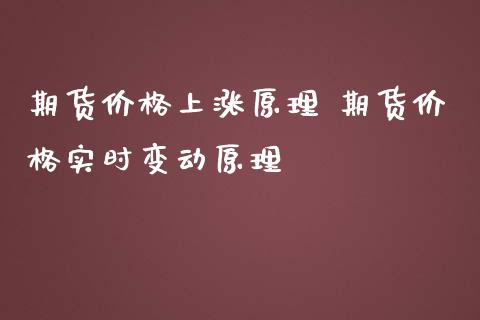 期货价格上涨原理 期货价格实时变动原理_https://www.iteshow.com_商品期权_第2张