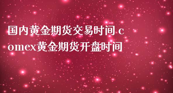 国内黄金期货交易时间 comex黄金期货开盘时间_https://www.iteshow.com_期货品种_第2张