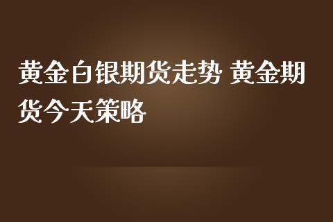 黄金白银期货走势 黄金期货今天策略_https://www.iteshow.com_期货开户_第2张