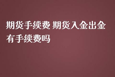 期货手续费 期货入金出金有手续费吗_https://www.iteshow.com_期货百科_第2张