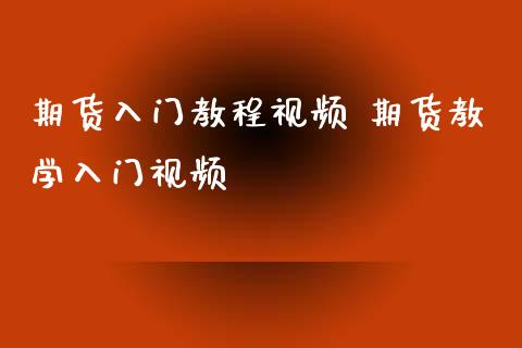 期货入门教程视频 期货教学入门视频_https://www.iteshow.com_原油期货_第2张