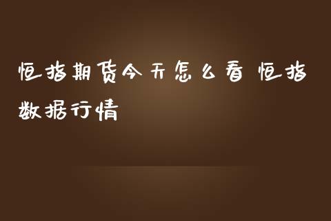 恒指期货今天怎么看 恒指数据行情_https://www.iteshow.com_商品期货_第2张