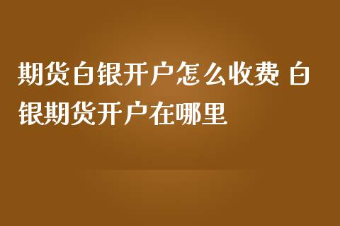 期货白银开户怎么收费 白银期货开户在哪里_https://www.iteshow.com_期货手续费_第2张