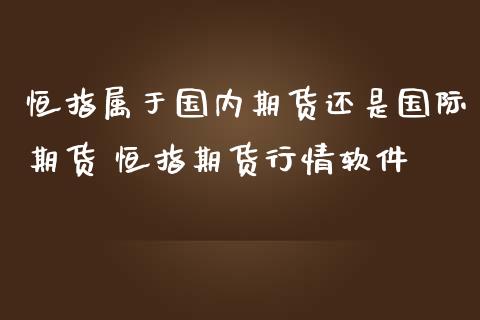 恒指属于国内期货还是国际期货 恒指期货行情软件_https://www.iteshow.com_期货手续费_第2张