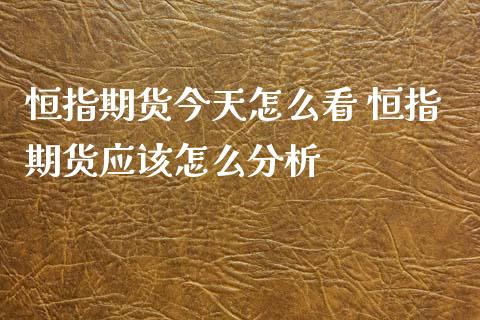 恒指期货今天怎么看 恒指期货应该怎么分析_https://www.iteshow.com_期货交易_第2张