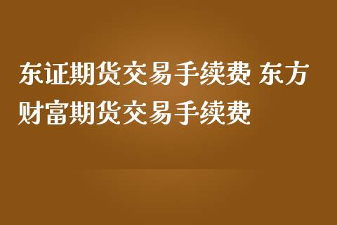 东证期货交易手续费 东方财富期货交易手续费_https://www.iteshow.com_期货公司_第2张