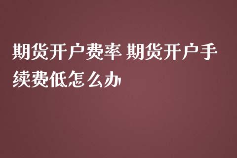 期货开户费率 期货开户手续费低怎么办_https://www.iteshow.com_期货开户_第2张