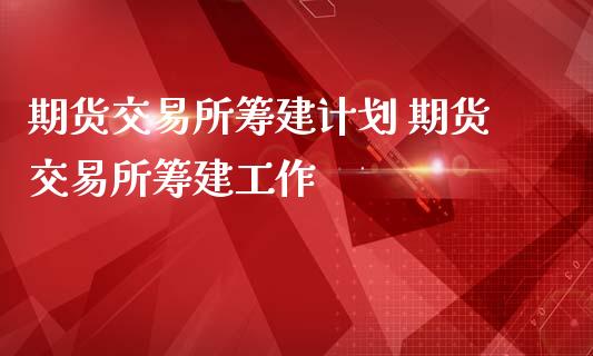 期货交易所筹建计划 期货交易所筹建工作_https://www.iteshow.com_股指期货_第2张