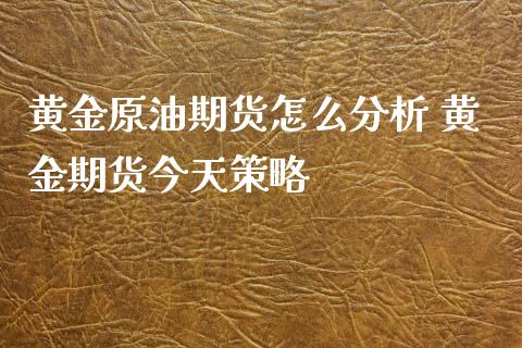 黄金原油期货怎么分析 黄金期货今天策略_https://www.iteshow.com_商品期权_第2张