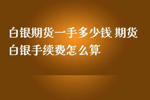 白银期货一手多少钱 期货白银手续费怎么算_https://www.iteshow.com_原油期货_第2张