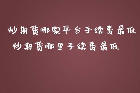 炒期货哪家平台手续费最低 炒期货哪里手续费最低_https://www.iteshow.com_原油期货_第2张