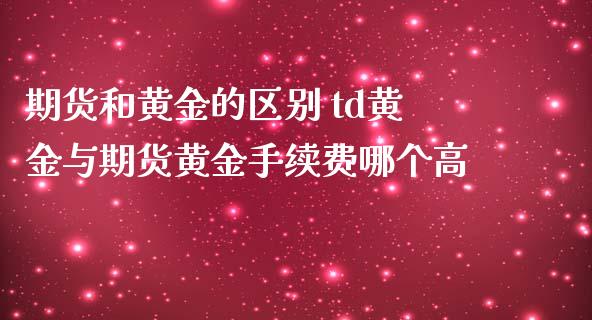 期货和黄金的区别 td黄金与期货黄金手续费哪个高_https://www.iteshow.com_期货知识_第2张