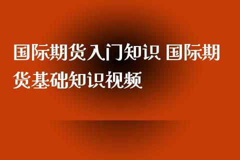 国际期货入门知识 国际期货基础知识视频_https://www.iteshow.com_期货品种_第2张