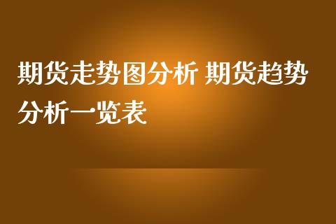 期货走势图分析 期货趋势分析一览表_https://www.iteshow.com_商品期权_第2张