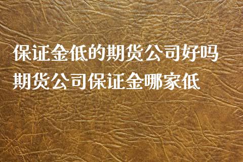 保证金低的期货公司好吗 期货公司保证金哪家低_https://www.iteshow.com_期货百科_第2张