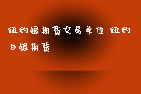 纽约银期货交易单位 纽约白银期货_https://www.iteshow.com_期货手续费_第2张