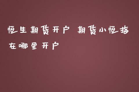 恒生期货开户 期货小恒指在哪里开户_https://www.iteshow.com_期货交易_第2张