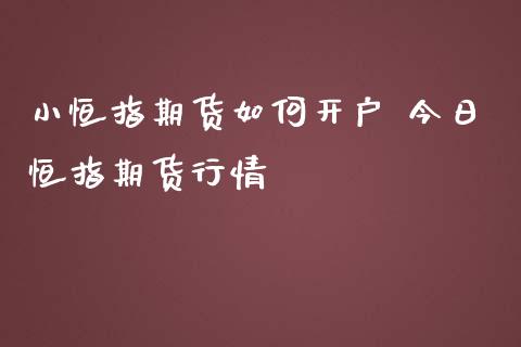 小恒指期货如何开户 今日恒指期货行情_https://www.iteshow.com_商品期权_第2张