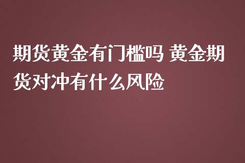 期货黄金有门槛吗 黄金期货对冲有什么风险_https://www.iteshow.com_原油期货_第2张