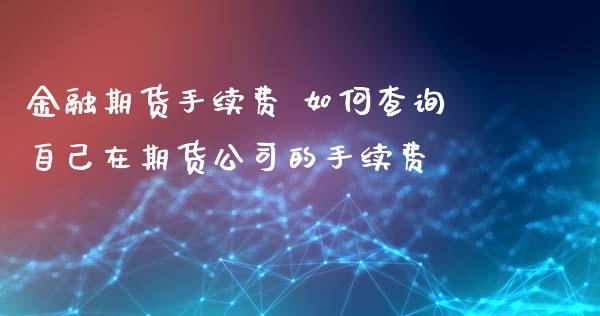 金融期货手续费 如何查询自己在期货公司的手续费_https://www.iteshow.com_期货开户_第2张