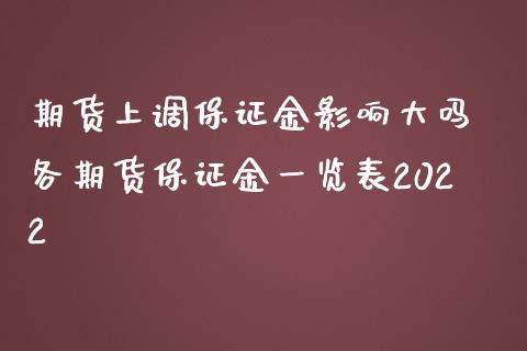 期货上调保证金影响大吗 各期货保证金一览表2022_https://www.iteshow.com_期货开户_第2张