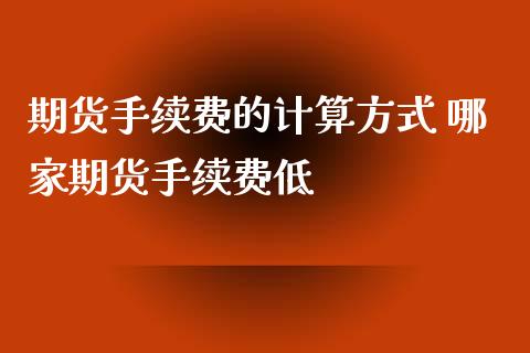 期货手续费的计算方式 哪家期货手续费低_https://www.iteshow.com_期货公司_第2张