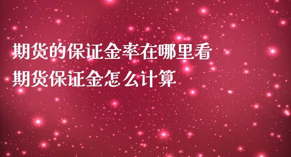 期货的保证金率在哪里看 期货保证金怎么计算_https://www.iteshow.com_期货百科_第2张