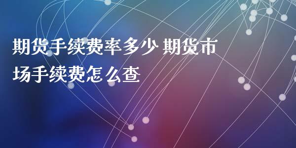 期货手续费率多少 期货市场手续费怎么查_https://www.iteshow.com_期货知识_第2张