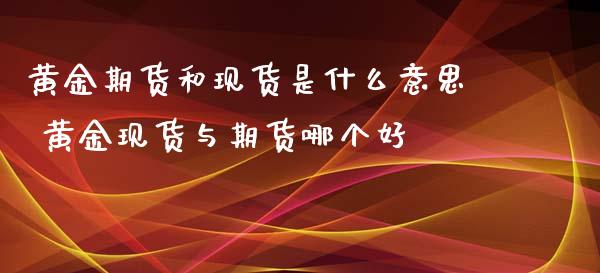 黄金期货和现货是什么意思 黄金现货与期货哪个好_https://www.iteshow.com_商品期权_第2张