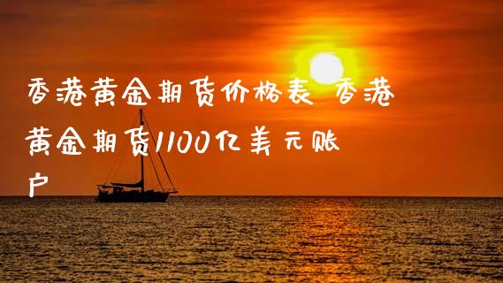 香港黄金期货价格表 香港黄金期货1100亿美元账户_https://www.iteshow.com_商品期货_第2张