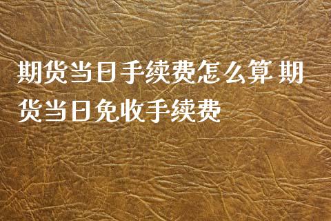 期货当日手续费怎么算 期货当日免收手续费_https://www.iteshow.com_股指期货_第2张