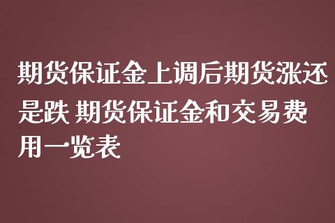 期货保证金上调后期货涨还是跌 期货保证金和交易费用一览表_https://www.iteshow.com_股指期权_第2张