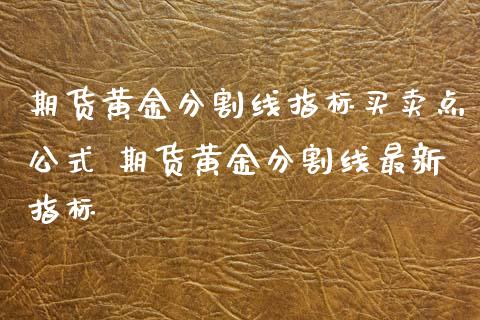 期货黄金分割线指标买卖点公式 期货黄金分割线最新指标_https://www.iteshow.com_原油期货_第2张