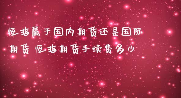 恒指属于国内期货还是国际期货 恒指期货手续费多少_https://www.iteshow.com_期货交易_第2张