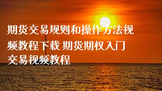 期货交易规则和操作方法视频教程下载 期货期权入门交易视频教程_https://www.iteshow.com_期货交易_第2张