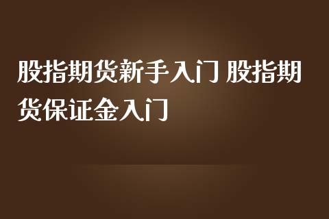 股指期货新手入门 股指期货保证金入门_https://www.iteshow.com_期货开户_第2张