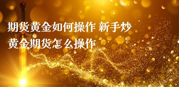 期货黄金如何操作 新手炒黄金期货怎么操作_https://www.iteshow.com_期货手续费_第2张