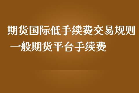 期货国际低手续费交易规则 一般期货平台手续费_https://www.iteshow.com_期货开户_第2张