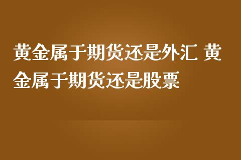 黄金属于期货还是外汇 黄金属于期货还是股票_https://www.iteshow.com_股指期货_第2张