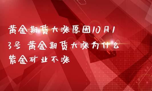 黄金期货大涨原因10月13号 黄金期货大涨为什么紫金矿业不涨_https://www.iteshow.com_股指期权_第2张