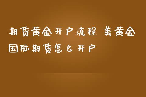 期货黄金开户流程 美黄金国际期货怎么开户_https://www.iteshow.com_商品期货_第2张