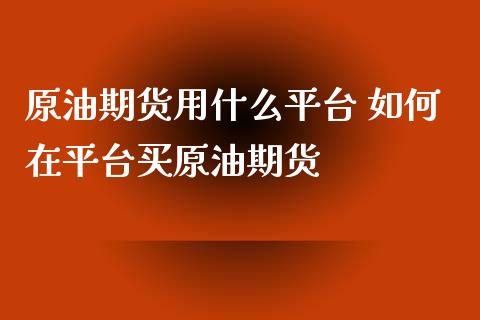 原油期货用什么平台 如何在平台买原油期货_https://www.iteshow.com_期货交易_第2张